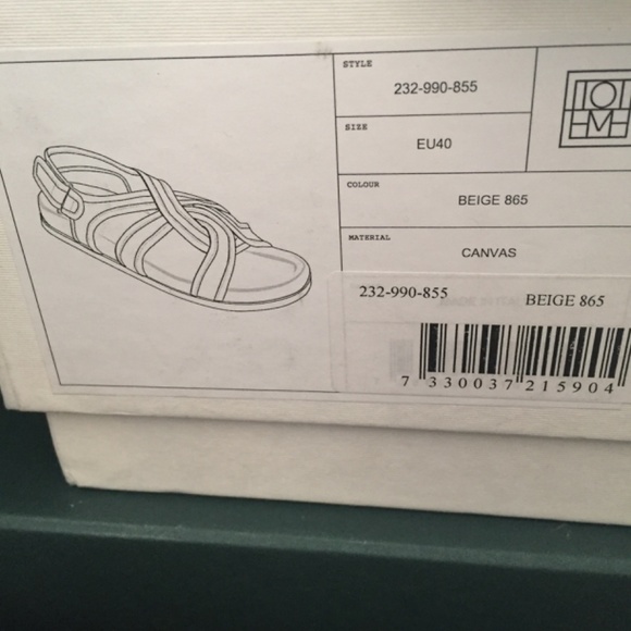 100% Authentic!! Org.$480 New with Box TOTÊME The Chunky Cotton Sandals Beige 40 - Picture 13 of 13